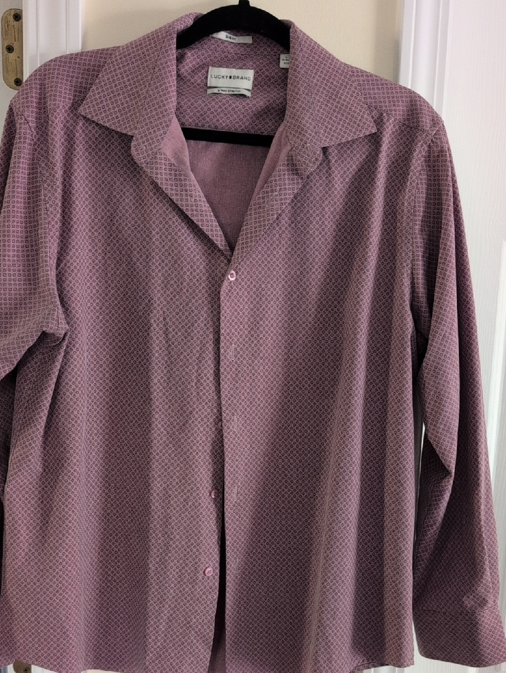 Lucky Brand Pink Microdot Slim-Fit Button Front Shirt
